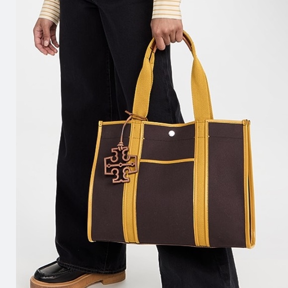🔥NeW! Tory Burch Twill Tory Tote - Picture 3 of 13